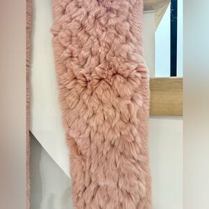 Light Pink Rabbit Fur Scarf - Soft & Luxurious